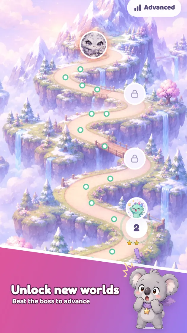 Story map — the mountain world